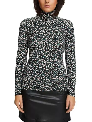 Esprit Langarmshirt mit Print und Rollkragen