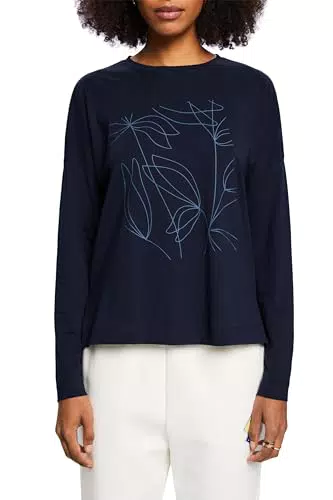 Esprit Damen T-Shirt, Rundhalsausschnitt - Stilvolles Basic-Shirt