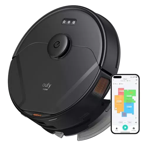 eufy X8 Pro Saugroboter mit Absaugstation & Wischfunktion, 2× 4.000Pa Saugkraft, Laser-Navigation - Ideal für Hartböden & Teppiche