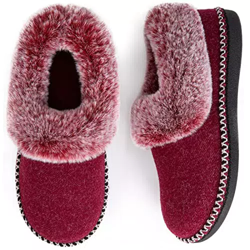 EverFoams Damen Bootie Hausschuhe aus Memoryschaum, rutschfeste Pantoffeln