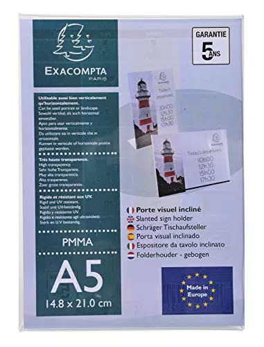 Exacompta Tischaufsteller DIN A5 Hoch- und Querformat, transparent und robust