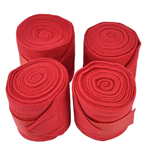 Fdit Pferde-Polo-Beinbandage Set - Atmungsaktive, selbstklebende Fleece-Bandagen