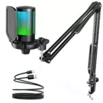 FIFINE Gaming Mikrofon mit Arm und Stummschalttaste für PC und PS4/PS5