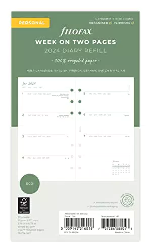 Filofax Kalendereinlage Eco Week auf zwei Seiten Nachfüllung - Personal