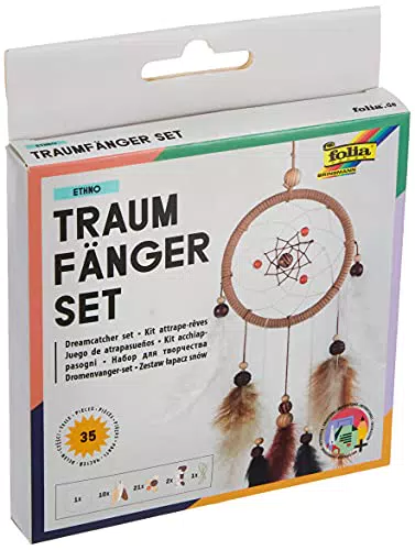 folia 23819 - Bastelset Traumfänger Girly - Set zum Erstellen eines wunderschönen Traumfängers in modernen Pastelltönen