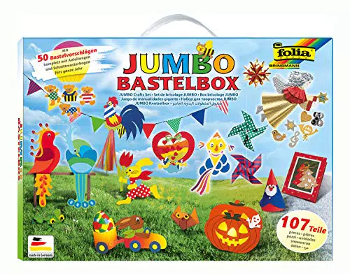 Folia Jumbo Bastelkoffer 50915 - Kreatives Bastelset für Kinder und Erwachsene