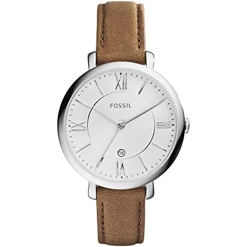 Fossil Damenuhren Jacqueline, Quarzwerk, 36mm Rose Gold Edelstahlgehäuse mit Edelstahlarmband