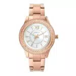 Fossil Damen Uhr Stella mit Dreizeiger-Datumswerk, Edelstahlgehäuse und Armband