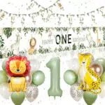 Wild One Geburtstagsdeko Dschungel für Jungen und Mädchen, Happy Birthday Banner