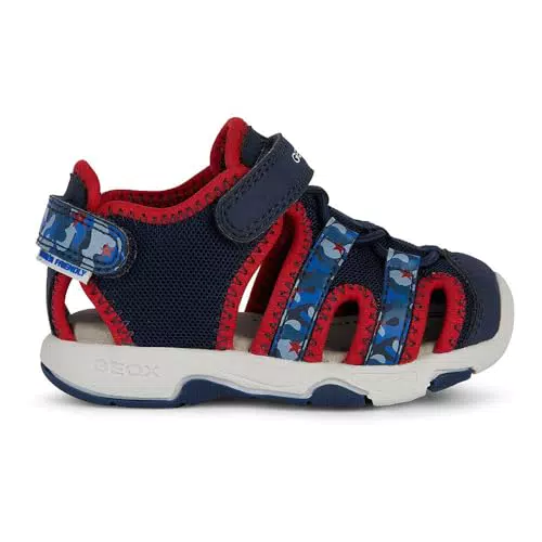 Geox Baby Jungen B Sandal Multy Boy B Sandalen, Grey Fluo Orange