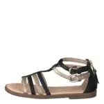 Geox Madchen J Sandal Karly Girl Sandalen, BLACK/PLATINUM