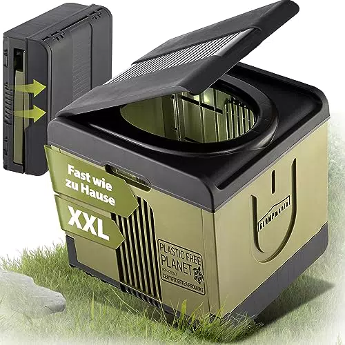 GLAMPmania Campingtoilette XXL Klappbar - Komfortable Camping WC für Ausflüge