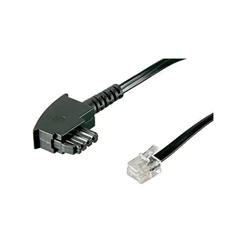 Goobay 68536 TAE Telefonkabel 6m - TAE-F Stecker auf RJ11/RJ14 Flachkabel