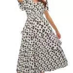 GRACE KARIN Sexy V-Ausschnitt Cocktailkleid mit Blumenmuster für Partys und Feiern