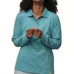 Greenjama Damen Langarm-Shirt mit Polo-Kragen, GOTS-Zertifiziert.