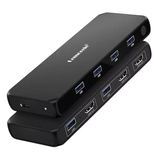 Lemorele HDMI KVM Switch 4K@30Hz für 2 PCs und 1 Monitor, USB 3.0