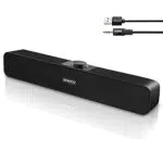 Bluetooth Soundbar für PC und Laptop - HiFi Stereo Lautsprecher mit USB - Kompatibel mit PS5, iPad, Tablet und Smartphone