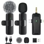HMKCH Kabelloses Lavalier Mikrofon für iPhone, Android, Kamera und Laptop