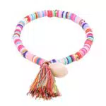 Holibanna Heishi Surfer Armband mit Quaste und Vinyl Disc Perlen für den Sommer