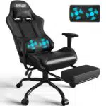 Homall Gaming Stuhl mit Massagefunktion und Fußstütze, ergonomisch und drehbar