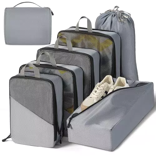 Homsorout Kompression Koffer Organizer - Packing Cubes mit Mesh-Panel
