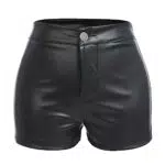 IBTOM CASTLE Damen Gothic Kunstleder Shorts Hohe Taille für Nachtclub und Party