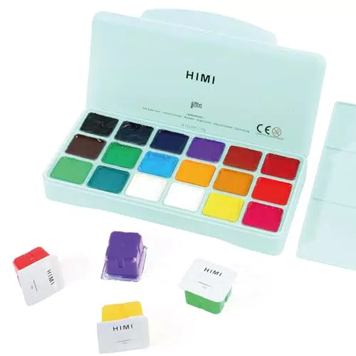 INK LAB Gouache Farben Set - Ungiftige Farben im einzigartigen Gelee Cup Design