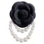 iSpchen Blumen Brosche für Frauen – Elegante Kamelien Perlen Anstecknadel