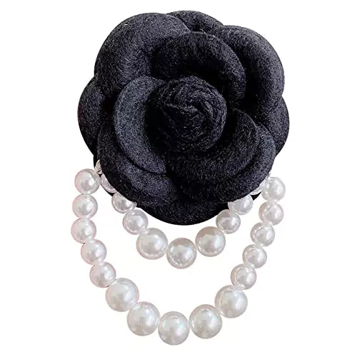iSpchen Blumen Brosche für Frauen – Elegante Kamelien Perlen Anstecknadel