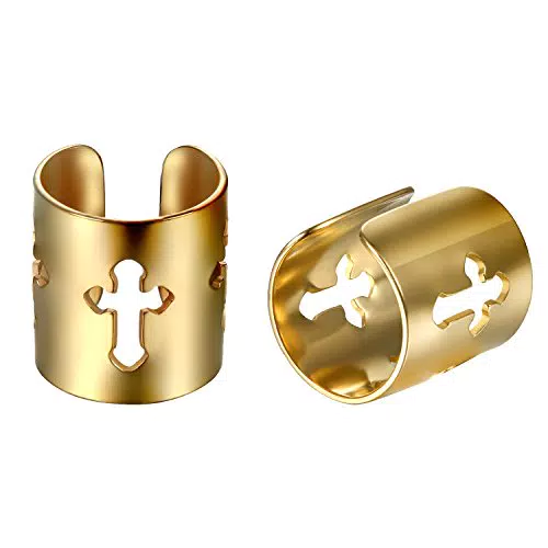 JewelryWe Kreuz Ohrclips aus Edelstahl - Non-Piercing Ear Cuff für Damen und Herren