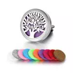 JewelryWe Aromatherapie Diffusor Baum des Lebens für Auto mit Medaillon