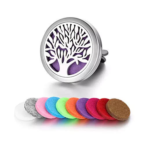JewelryWe Aromatherapie Diffusor Baum des Lebens für Auto mit Medaillon