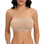 Jiuday Trägerloser BH Damen Bandeau Gepolsterter Nahtloser Bralette