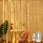 Jsdoin Lichtervorhang 360 LEDs mit Timer, wasserdicht für Innen und Außen