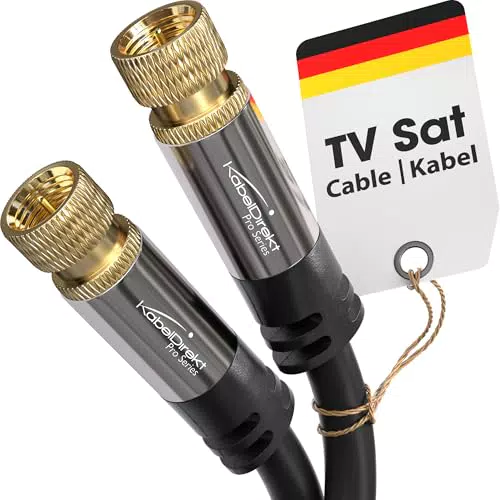 KabelDirekt SAT Kabel, Koaxialkabel Internet, Satellitenkabel TV Kabel/Fernsehkabel mit F-Stecker