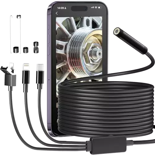 Kaome Endoskopkamera 1080P HD mit 8 LED, wasserdicht IP67 für Android/iOS/PC