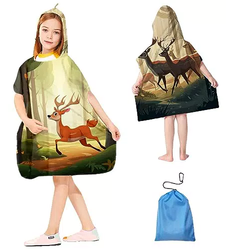 Kinderbadetuch mit Kapuze aus Mikrofaser und Dinosaurier-Motiven