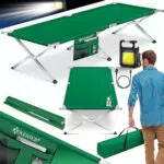 KESSER® Campingbett Klappbett mit Tragetasche und Seitentasche, stabil und bequem