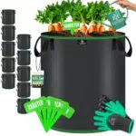 KESSER® Pflanzsack 60 Liter - Vlies-Stoff Pflanzbeutel mit Fenster und Griffen