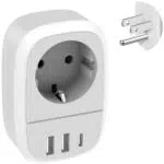 Kethant Reiseadapter USA – Steckdosenadapter mit 2 USB A und 1 Typ-C für Reisen