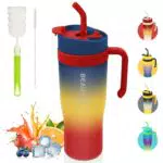 KETIEE Trinkflasche Sport mit Strohhalm, BPA-frei und auslaufsicher für Fitness und Outdoor