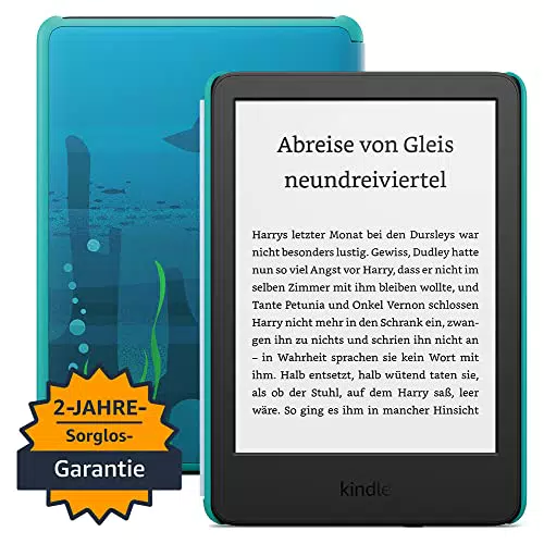 Kinder Kindle - Zugriff auf über tausend Bücher, Hülle und 2 Jahre Sorglos-Garantie - Weltraumwal-Design