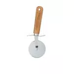 KitchenCraft Pizzaschneider mit handgeschnitztem Holzgriff aus Edelstahl, 19,5 cm