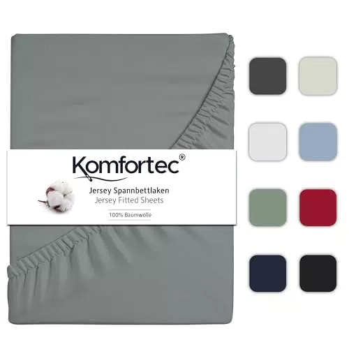 Komfortec Spannbettlaken aus 100% Baumwolle, 200x200 cm, Weiß