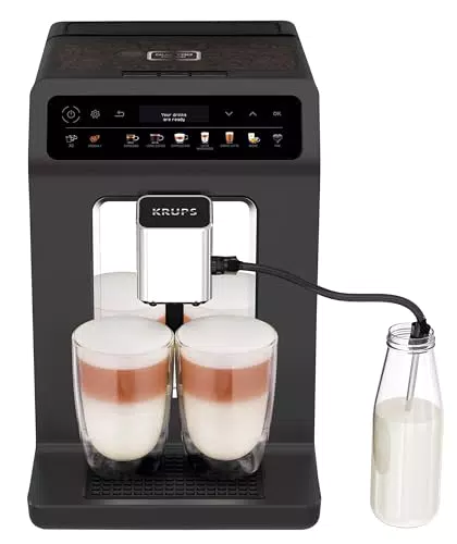 Krups Evidence One EA895N10 Kaffeevollautomat mit Milchschlauch und Farbdisplay