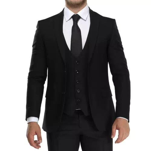 Kurt Premium Herren Anzug Slim Fit mit Weste für Business und Hochzeit