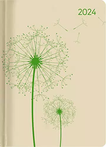 Ladytimer Taschenkalender 2024 - Pusteblume A6 - Wochenplaner mit Notizbuch