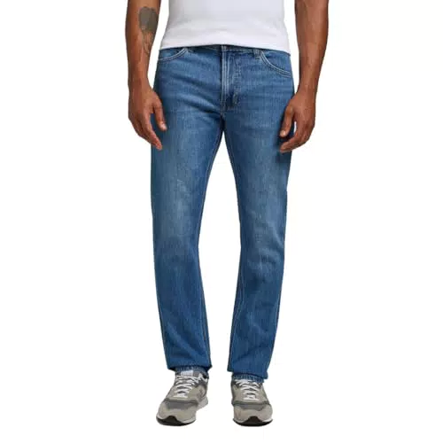 Lee Daren Herren-Jeans, Reißverschluss, Regular Straight Fit, Straight Leg