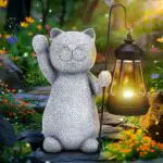 Linkax Solar Katzenfiguren – Garten Deko für Terrasse und Balkon, Geschenk für Frauen