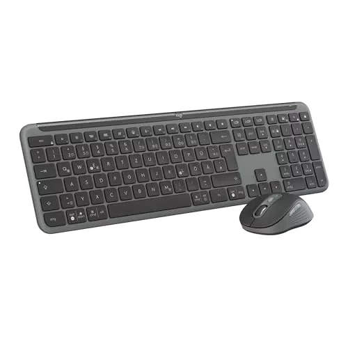 Logitech MK950 Signature Slim kabelloses Tastatur-Maus-Set, Bluetooth, QWERTZ